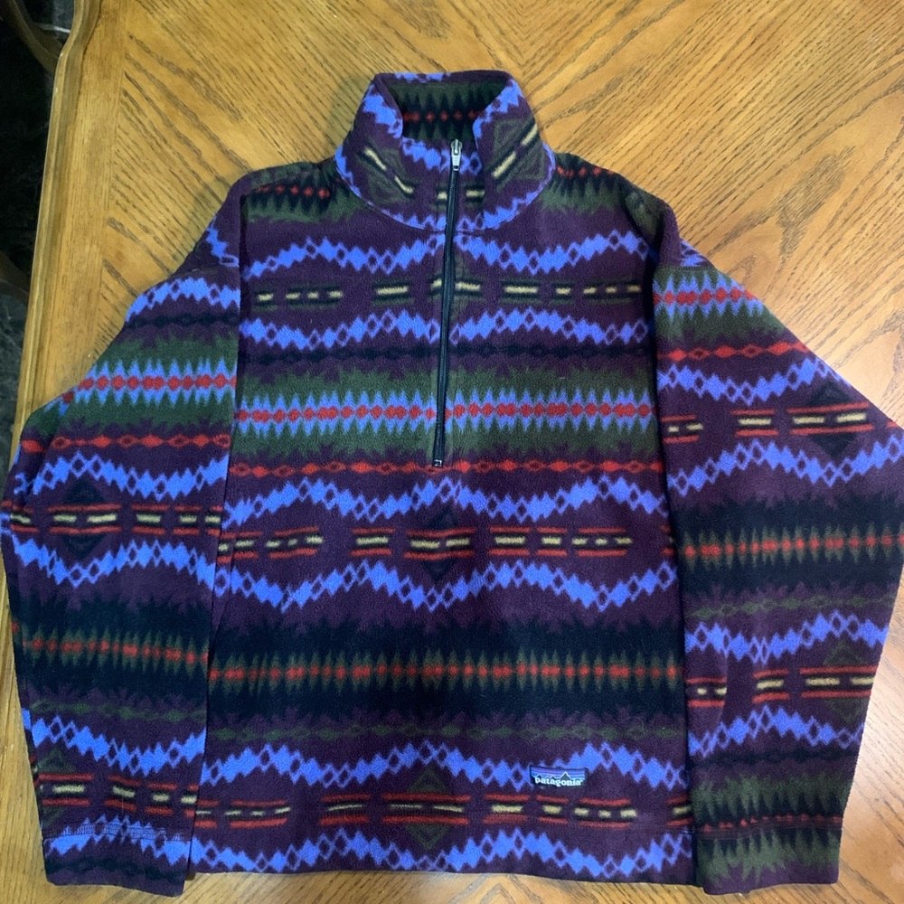 Patagonia Vintage Fleece Synchilla 1994 Sacajawea Aztec Zip Up Size Small